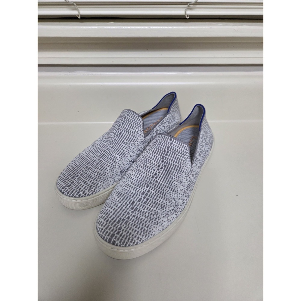 Rothy's The Original Slip On Sneakers Gray Opal Python Casual Comfort Size 10.5